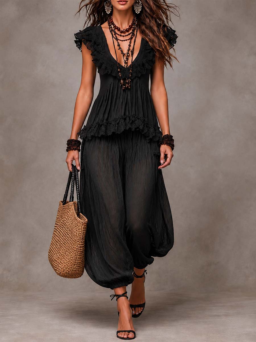 Sienna | Bohemian V-Neck Set