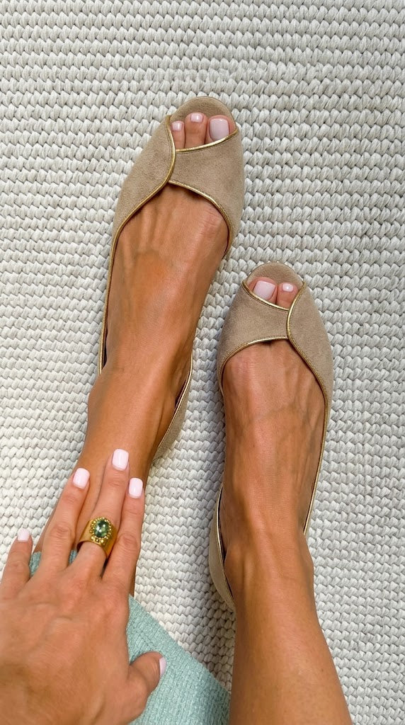 Yasmine | Open-Toe D'Orsay Flat