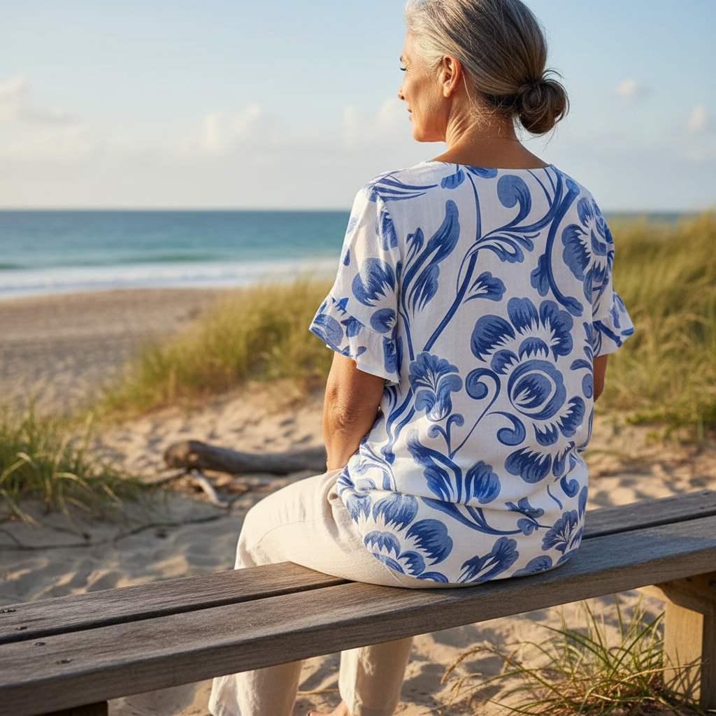 Kiona™ - Elegant Blouse With Floral Print