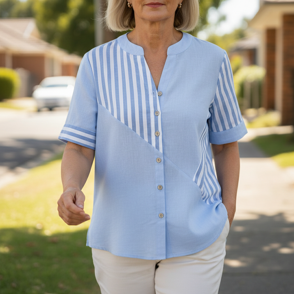 Jenny™ - Striped Linen-cotton Summer Top