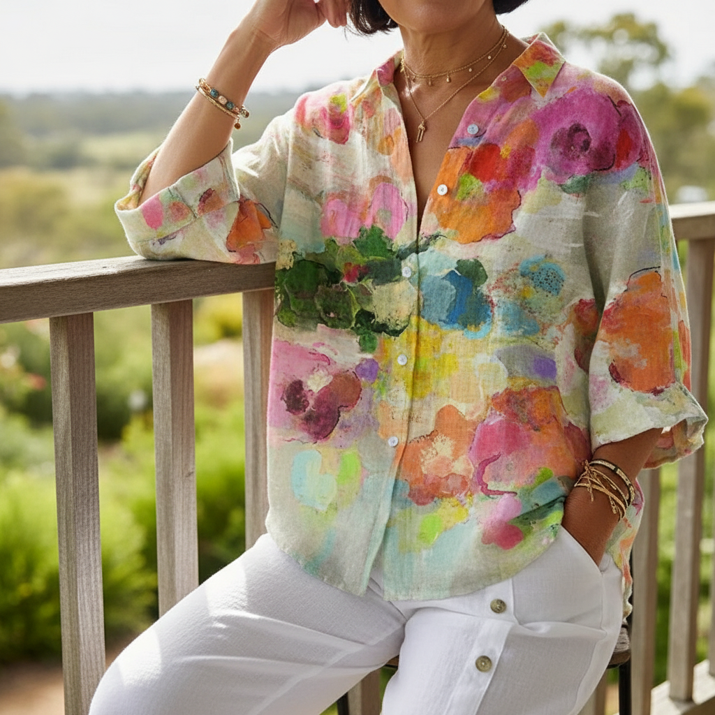 Elara™ | Watercolor Dreams Blouse