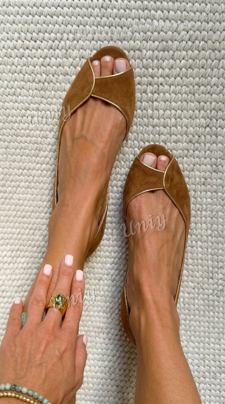 Yasmine | Open-Toe D'Orsay Flat
